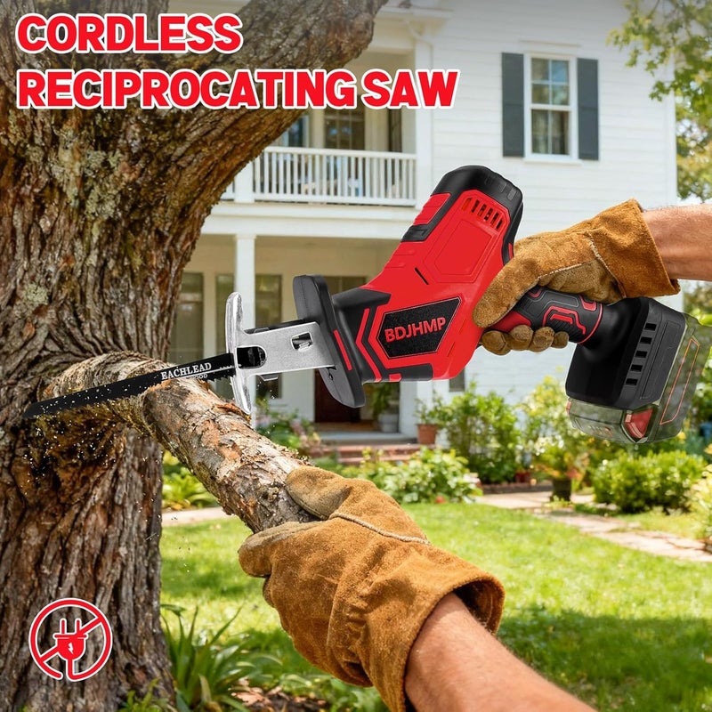 BDJHMP منشار متردد لاسلكي، 2800 دورة في الدقيقة، متوافق مع بطارية Milwaukee 18V (أداة فقط)، محرك بدون فرش مع 10 شفرات منشار، محمول لقطع الخشب و PVC - Image 5